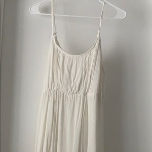 Beautiful long white maternity dress with lace.